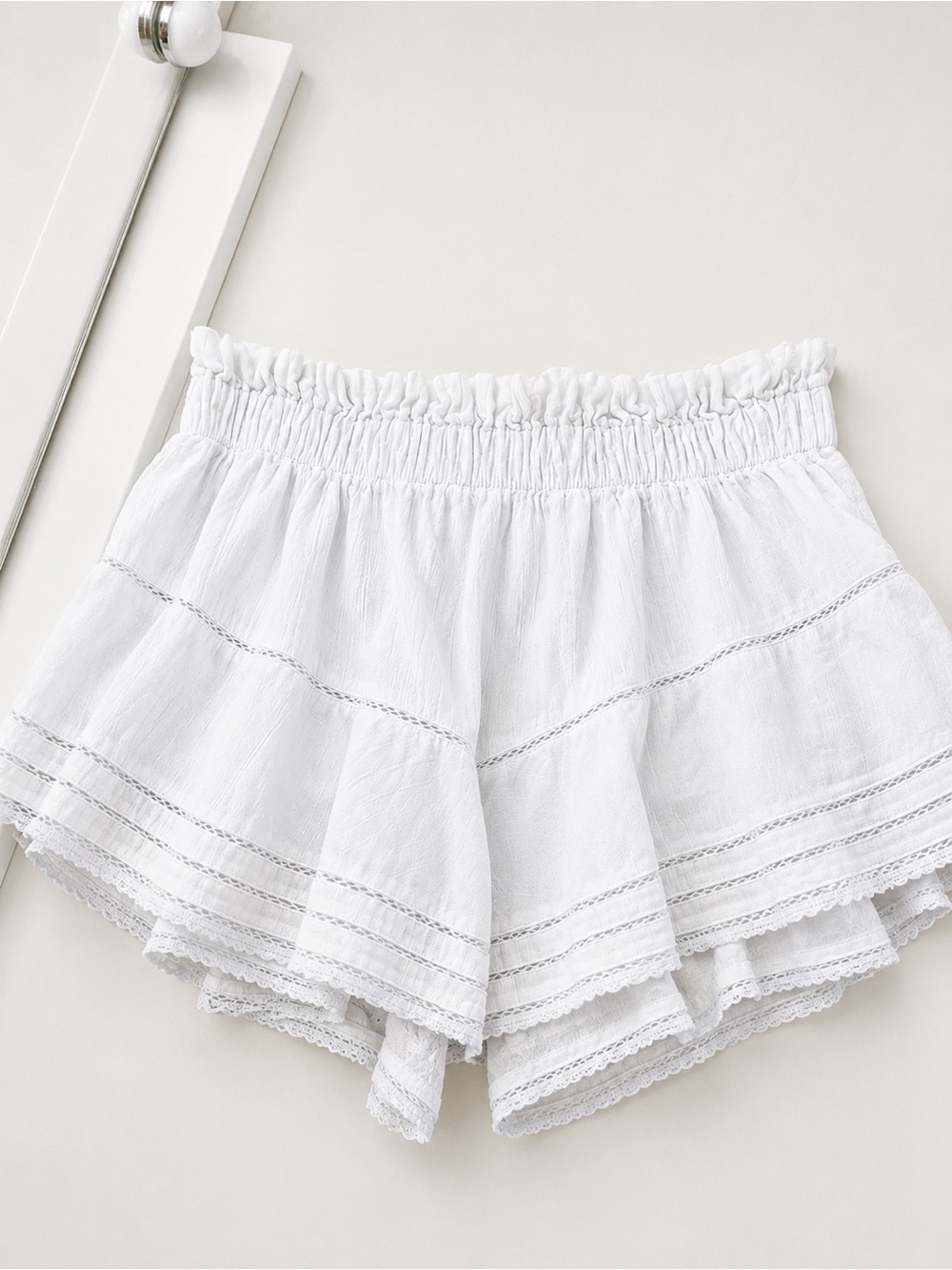 aerie White High-Waist Tiered Ruffle Skirt